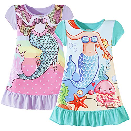 Nightgowns-for-Girls-Kids-Pajamas-Princess-Dress-Sleepwear-Night-Gown-3-10-Years