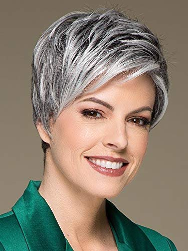 Coco Wig Petite Avg Cap Color Chocolate Mix - Ellen Wille Wigs 3.5" Short Pixie Cut Synthetic Lace Front Monofilament Crowne Piece Out Bangs Peluca Smaller Heads Bundle MaxWigs Hairloss Booklet