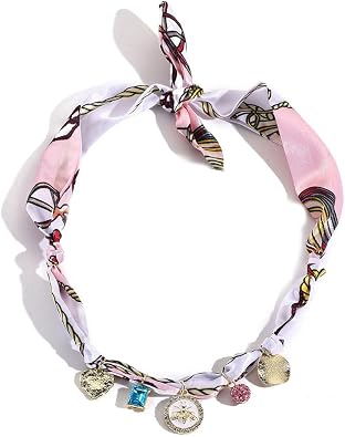 Silk Scarf Necklace for Women Vintage Bandana Necklace Choker Necklace Fashion Adjustable Jewelry