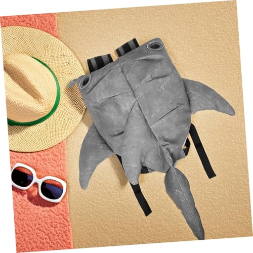FRCOLOR Shark Shape Backpack Large Capacity Polyester Travel Bag for Men and Women Fun Decorative Bookbag for Outdoor Activities and Shopping4