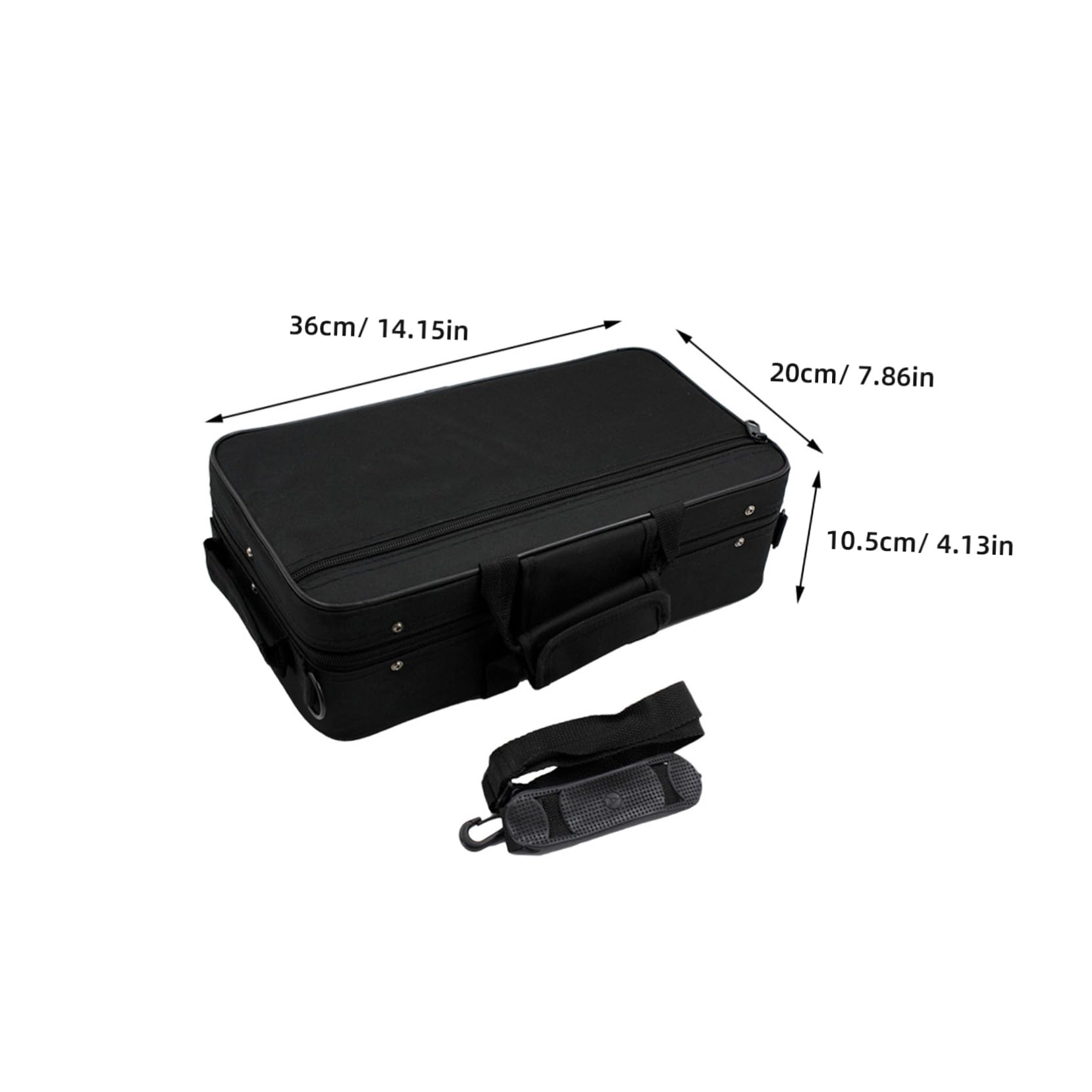 Toyvian Black Clarinet Tube Storage Bag Shoulder Handle Clarinet Carrying Case for Accessories