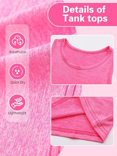 Girls/Kids/Teen Quick Dry Tank Tops Undershirts Moisture Wicking Active Athletic Sleeveless Shirts （Age 5-16Y）3