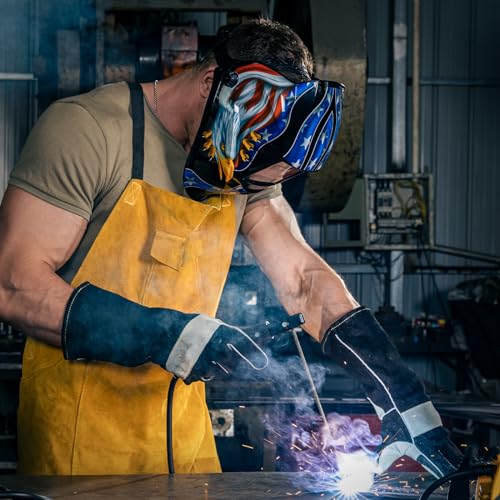 TOOLIOM Solar Powered Welding Helmet Auto Darkening for TIG MIG ARC Welder Mask with Adjustable Shade Range 4/9-13 Blue Eagle Design 8 TOOLIOM Solar Powered Welding Helmet Auto Darkening for TIG MIG ARC Welder Mask with Adjustable Shade Range 4/9-13 Blue Eagle Design - Image 6