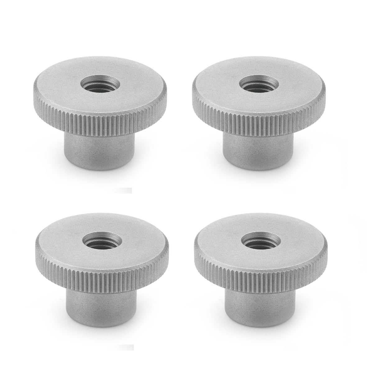Ganter Normelemente High knurled nut, DIN 466-M6-NI, thread: M6, stainless steel, pack of 4