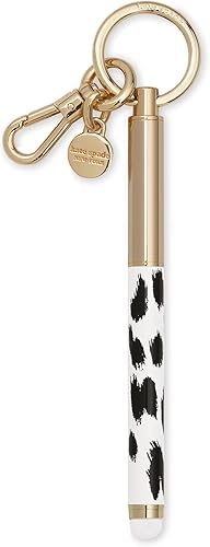 Kate Spade New York Bolígrafo de tinta de metal con punta de lápiz capacitivo, bolígrafo de tinta negra, leopardo moderno