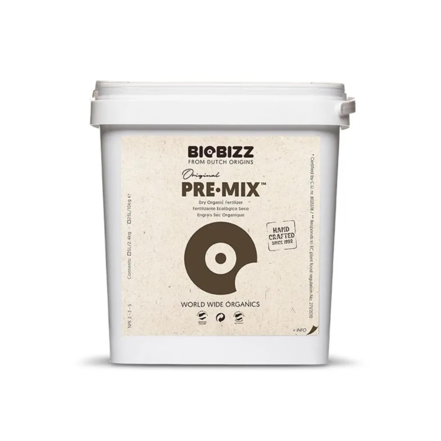 GROWMANIA Sustrato Pre Mix BioBizz 25 L | Fertilizante Bio Bizz Crecimiento Plantas y Cultivos