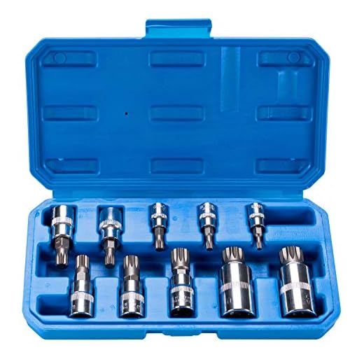 Qnkaa XZN Triple Square Spline Bit Socket Set 10pcs Silver M4 - M18, Premium S2 Alloy Steel, 1/4” 3/8” 1/2” Drive