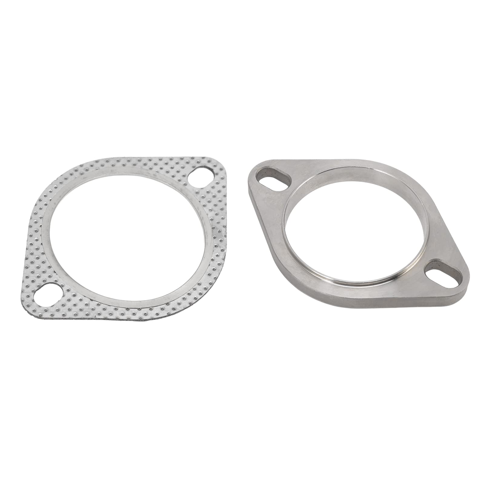 Tbest Set di Connessione Flangia di Scarico, 2 Bulloni 3 Pollici Kit di Connessione Flangia di Scarico Lega Universale per Intestazioni Catback Tubo di Scarico