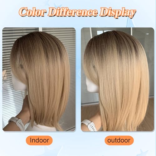 Image of Synthetic Hair Topper with Bangs 18 Inch Layered Toppers for Women with Thinning Hair 5.5 inch x 5 inch hand Tied Forehead Hairline 360 3D Cover Wispy Synthetic Toppers Hair for Women Fiber Wiglets