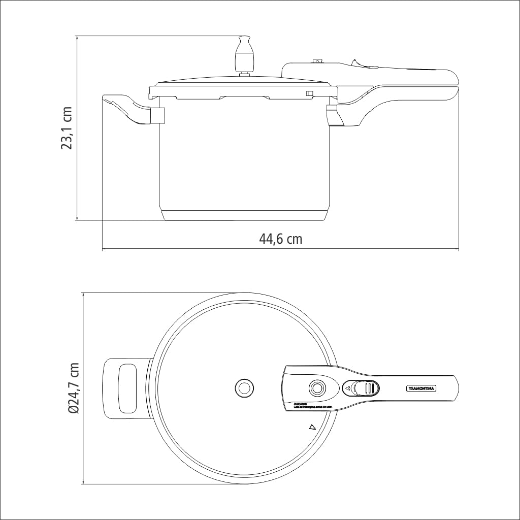 Panela de Pressão Tramontina Brava em Aço Inox com Fundo Triplo 22 cm 6 L