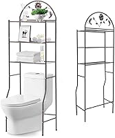 Vista 1 de Organizador de baño, almacenamiento sobre el inodoro, estantes ajustables para habitación pequeña, ahorra espacio, independiente sobre el inodoro