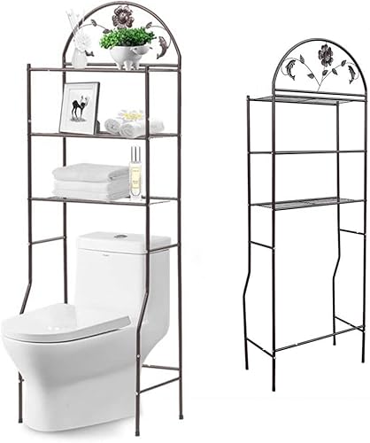 Organizador de baño, almacenamiento sobre el inodoro, estantes ajustables para habitación pequeña, ahorra espacio, independiente sobre el inodoro