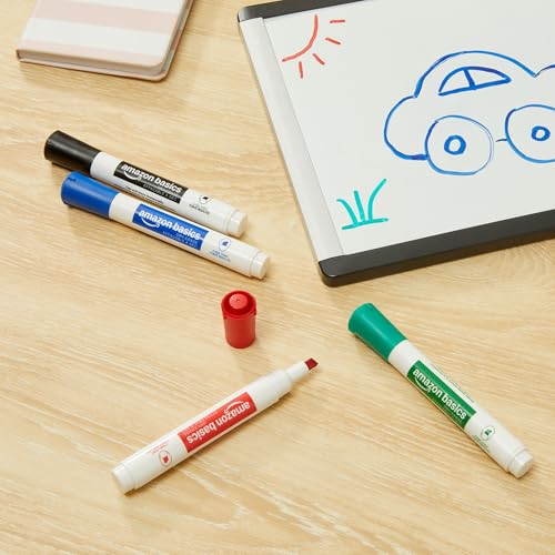 Image of Amazon Basics Low-Odor Dry Erase Whiteboard Markers, Chisel Tip, Quick-Dry, 4 Assorted Colors, 36-Pack