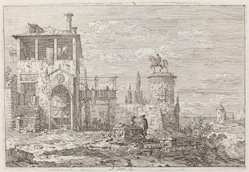 Image sur Toile Canaletto monument équestre 60x90cm
