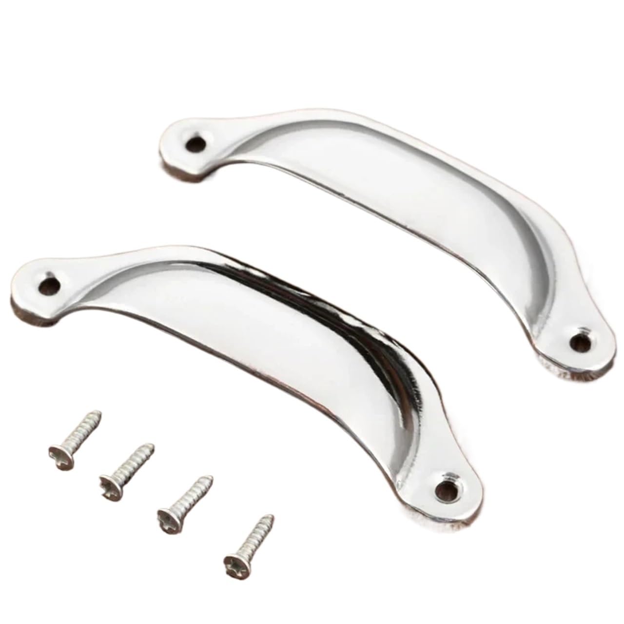 Qvorlth Vintage Cabinet Pulls 2PCS Chinese Retro Kitchen Drawer Cabinet Door Handle Furniture Knobs Hardware Cupboard Antique Shell Pull 98MM(Silver)