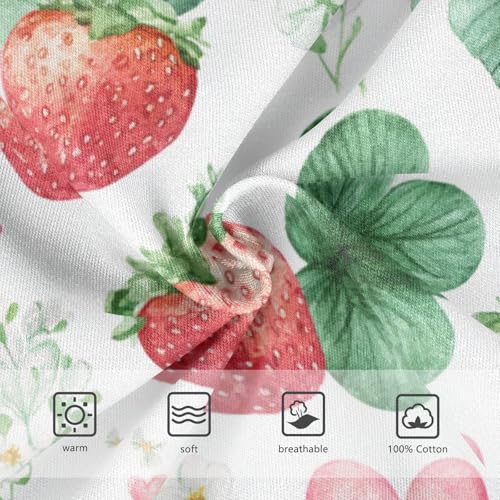 Wusikd Watercolor Strawberries Boys' Underwear Cotton Hearts (2) Boys Briefs Soft Toddler Underwear 2T3
