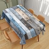 XYJFZL Farmhouse Tablecloth Wood Texture Abstract Rectangle Polyester Table Cloths Kitchen Table Cover for Dining BBQ Picnic Coffee Table 52 x 70 Inch 4-6 Seats