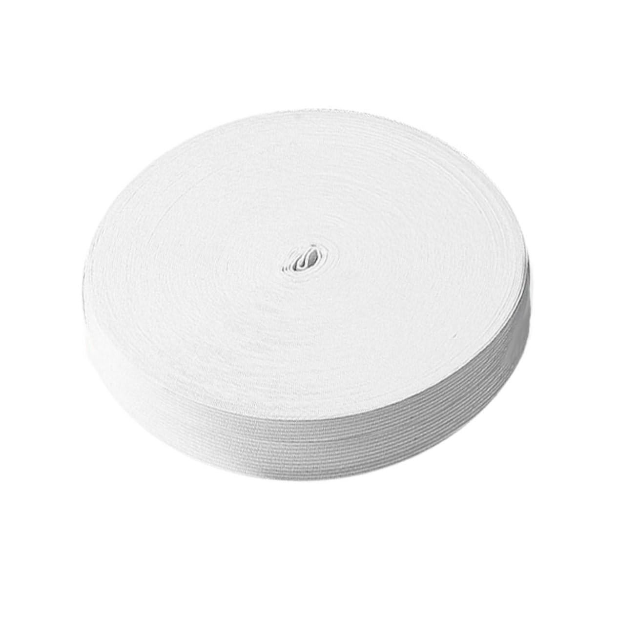1rotolo Banda Elastico Piatta Metri per Cucito di Abbigliamento Progetti Resistente e Traspirante Bianco