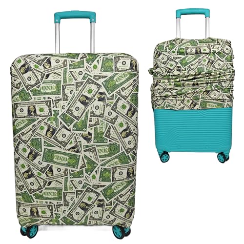 Image of Printed Luggage Cover for Traveling Bag & Suitcase - Stretchable & Scratchproof Trolley Protector with Velcro Lock & Lightweight Washable Material(Suitcase Bag Not Included, Only Cover in Product)