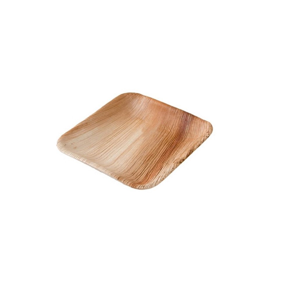 Biozoyg Jednorazowe Talerze Prostokątne, z Liści Palmowych, 15 X 15 cm, 25 Sztuk