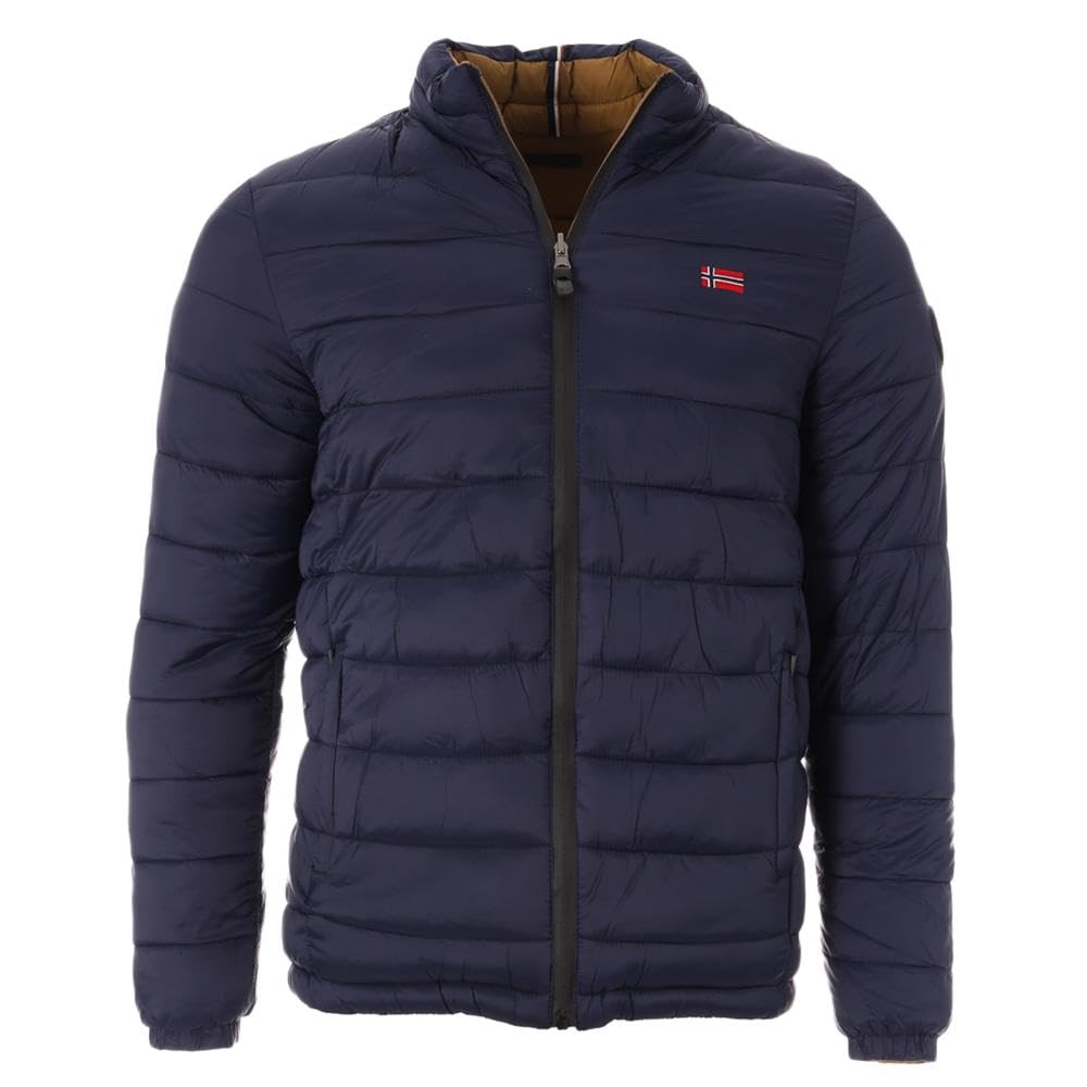 Geographical Norway Men's Marine /Camel Down Jacket California/Gn, M