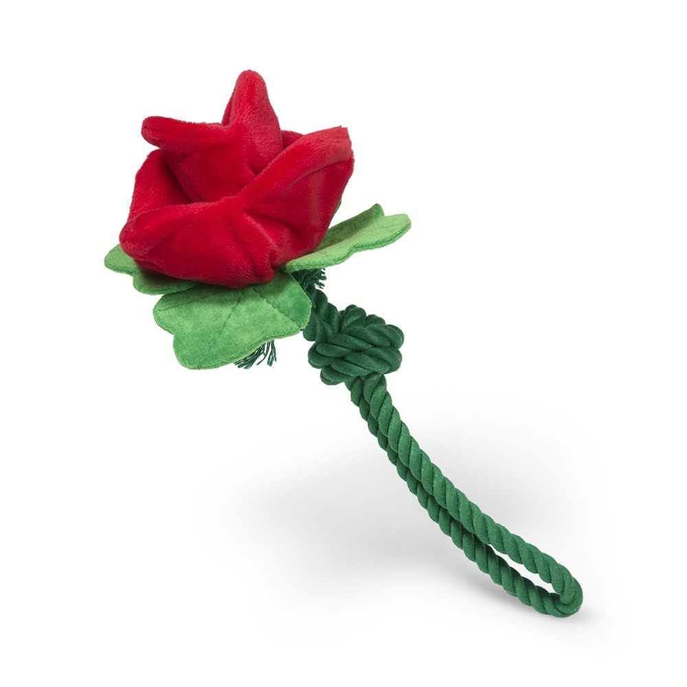 Surrey Feed Valentines Day Dog Toy - Crinkle Red Rose Rope Toy