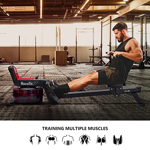 Housefit Water Rower Rowing Machines For Home Use 350Lbs Weight Capacity Row Machine Exercise With Lcd Display And Ipad Phone Mount #TOP3