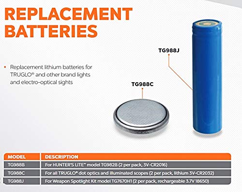 Truglo Replacement Batteries For Red-Dot Sights, Cr2032, 2-Pack #TOP3