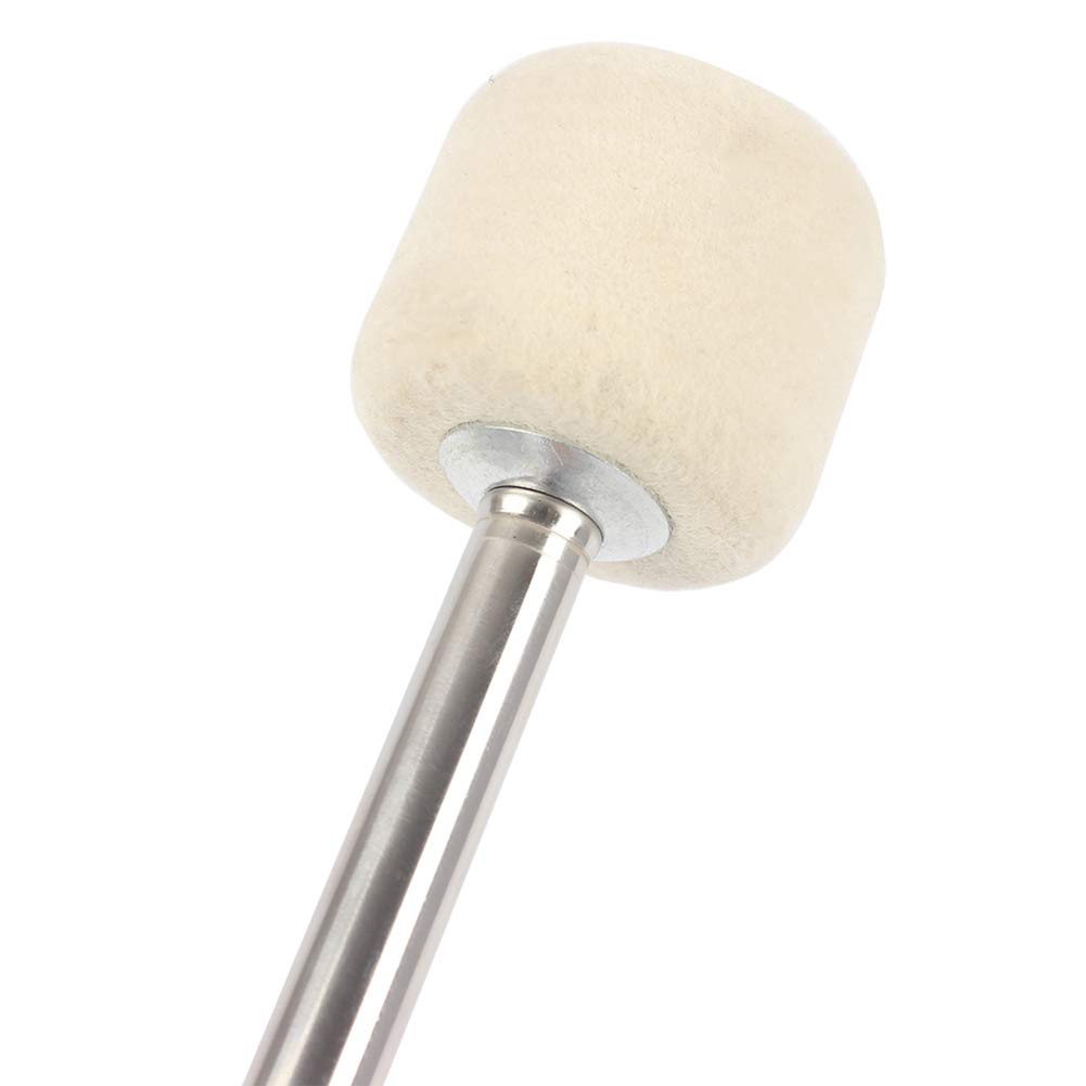 Baguettes de Grosse Caisse avec tête en Feutre de Laine,Baguette Tambour de Basse, Feutre tête Percussion Millets Timpani bâtonnets avec poignée de bâtonnets de Batterie Noire
