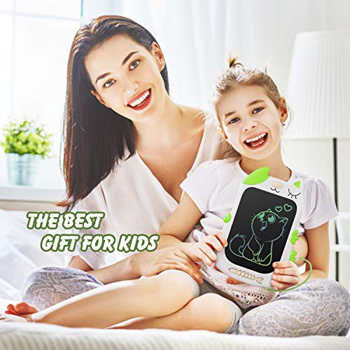 KingsDragon LCD Writing Tablet Drawing Doodle Board, Colorful Toddler Doodle Board Drawing Tablet, Erasable Reusable Electronic Drawing Pads, Educational and Learning Toy for Boys Girls(Green)
