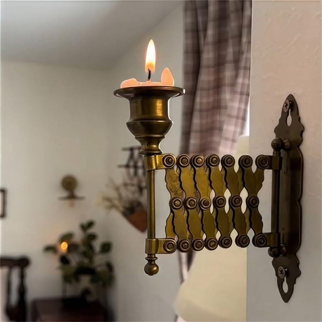 Centro de Mesa Aplique Portavelas de Pared Regulable Metálico Extensible Regalo para una casa Nueva