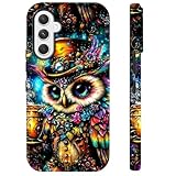 BWEGRHE Ornamental Owl Phone Case for Samsung Galaxy S25 FE, Dual Layer Shockproof Rugged Cover with Soft TPU + Hard PC, Anti-Scratch Slim Fit Wireless Charging Compatible