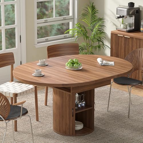 FUSOU Extendable Round Dining Table for 4-6-8, Dining Room Kitchen