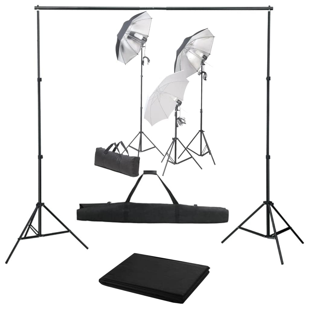 Zestaw do studia fotograficznego z 3 lampami światła dziennego, systemem tła, statywem, softboxami i bawełnianym tłem do profesjonalnej fotografii portretowej i produktowej w domowym studiu