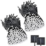 LALAPAO 2 Pack Super-Long Solar String Lights Total 170Ft 480 LED 8 Modes Upgraded Solar Powered Outdoor Waterproof Christmas Fairy Lights for Xmas Tree Garden Lawn Wedding Party Decor(White)