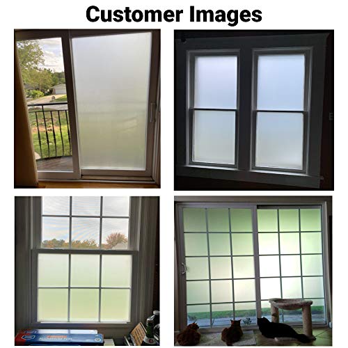 Shackcom Privacy Window Film 35.4 X 78.7inch/Pack, 2 Pack, No Glue Frosted Window Sticker Window Cling Non-Adhesive for Office, Meeting Room, Bedroom, Living Room