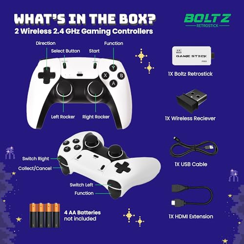Image of Boltz Retro Stick Gaming Stick Retro Gaming Console 40,000+ Classic Games