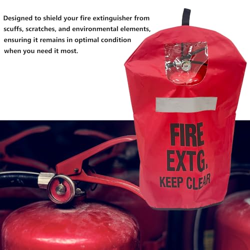 Image of Fire Extinguisher Cover with Reflective Strap, Heavy Duty Fire Sa-fety Protective Sleeve from scuffs & scratches Accessories, 1 Pcs, 18 inchWx35 inchL (20-30LB)
