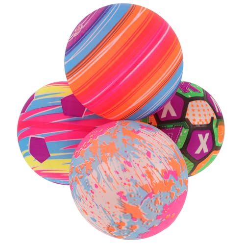 ifundom Lot de 4 Ballons de Plage Gonflables 23 CM en PVC Fluorescent Légers et Colorés pour Jeux Extérieurs et Piscine Ballons Gonflables de Plage pour Garçon et Filles et Famille