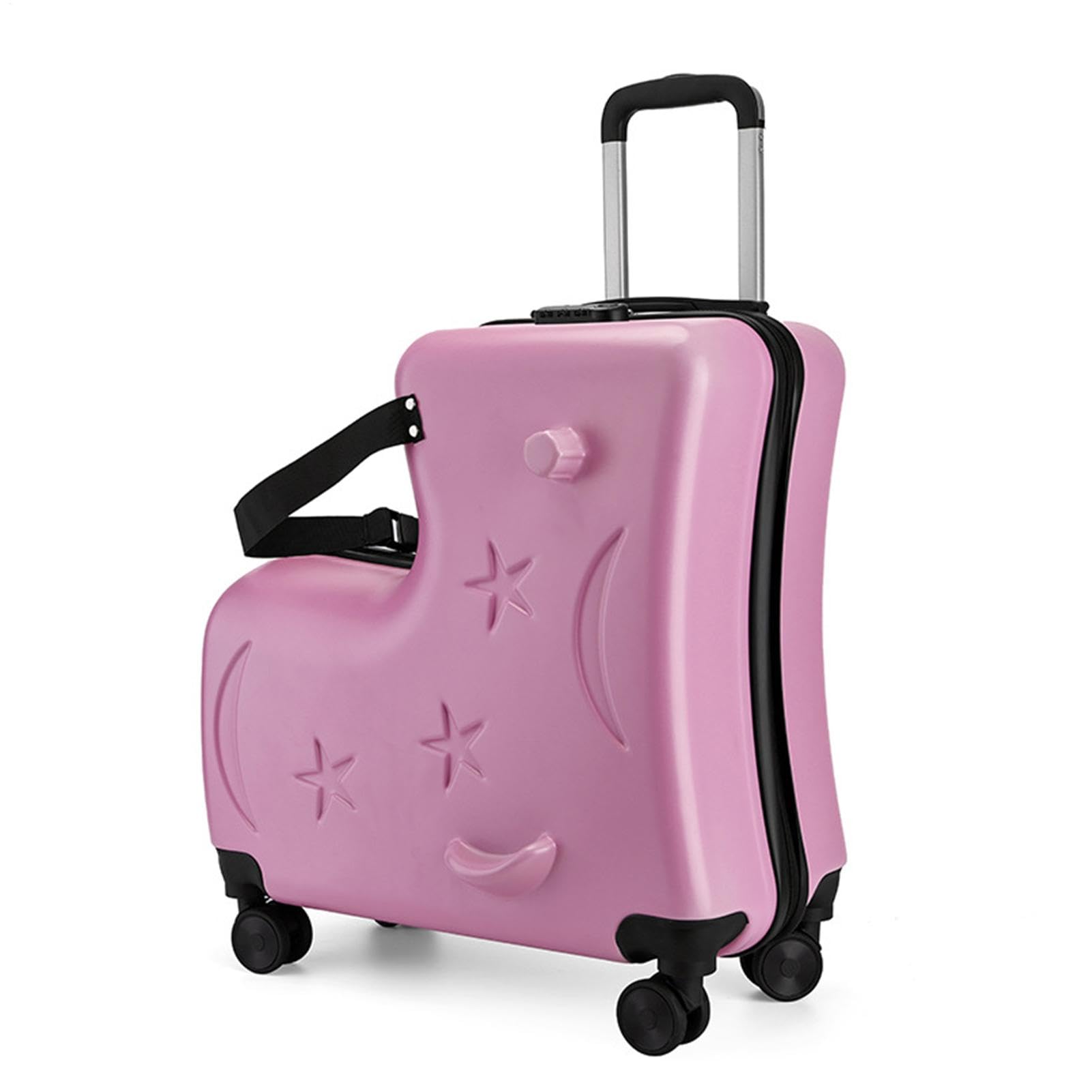 Bagagli per bambini piccoli, valigia da equitazione per bambini | Valigia da montare con serratura a password a 3 cifre - Ruote silenziose da 20 pollici, cinture di sicurezza, manubri e pedale, Color | Bagaglio a Mano per Bambini Bambini 6-12 Anni Bagagli