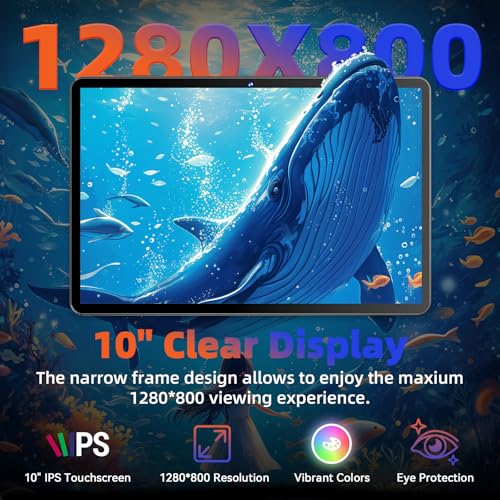 Image of Tablet, 10.1 inch Android Tablet with Octa-core Processor 24GB RAM 128GB ROM 2 TB Expandable, 1280x800 HD IPS Touchscreen, 8H Battery, GPS, Wi-Fi 6, BT 5.4, Dual Camera, Android 15 Tablets