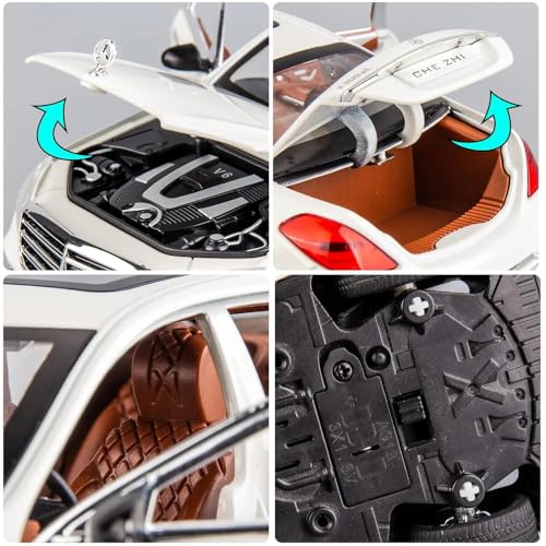 Image of Alokik Enterprise 1:24 Marcedes Benz E300L Diecast Metal Pull Back Car with 6 Openable Doors with Sound and Light Toy Decoration car Best Gift Toys for Kids 【Black】