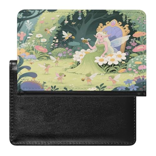 Porte-passeport Fairy Garden en cuir synthétique robuste avec finitions élégantes