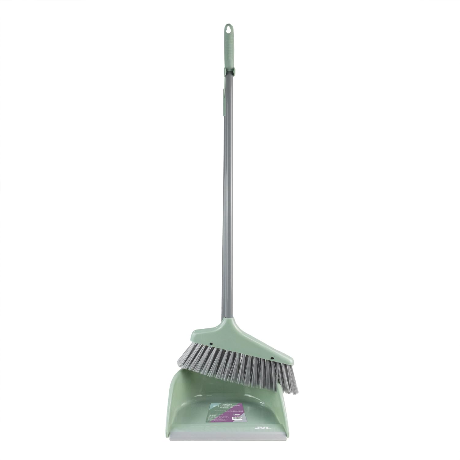 Jvl Long Handle Dustpan & Brush Set-Green from B&Q