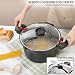 ROSSETTO Nudeltopf mit Siebeinsatz Kochtopf 24 cm Induktion mit Siebdeckel Spargeltopf Spaghettitopf Pastatopf 4.5 Liter Suppentopf, Aluguss keramikantihaftbeschichtet, schwarz