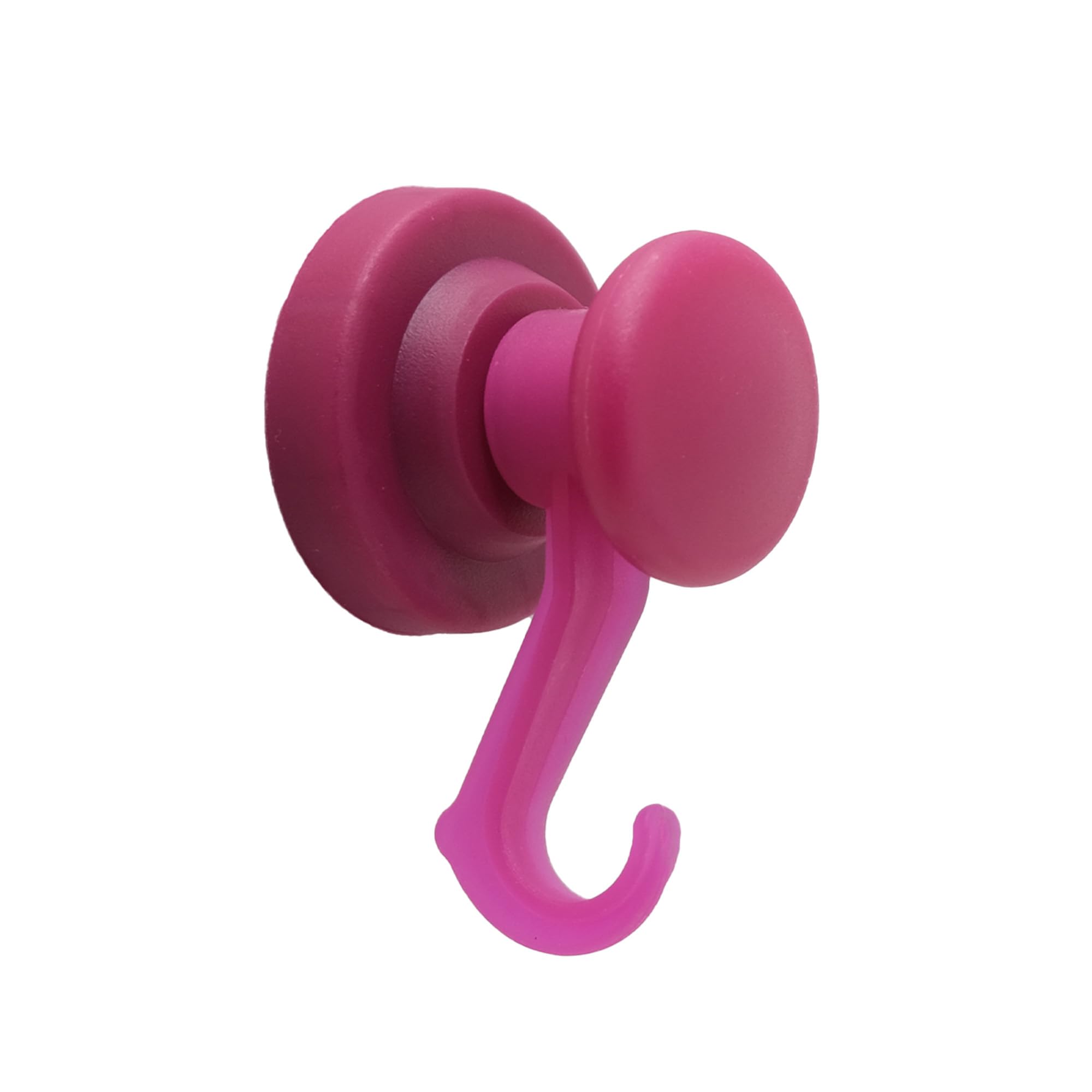 Purple Rubber Coated Neodymium Magnet with Swivel Hook for Holding Rope, Wires and Clothing - 43mm dia (Pack of 10)