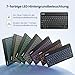 TECKNET Deutsche Bluetooth Tastatur für Tablet/iPad Mini/Pro/Air/10.2/10.9/iPho... iPad Tastatur mit Beleuchtung, Wiederaufladbar, Tragbare Kabellose, Ultra-dünn, Schwarz