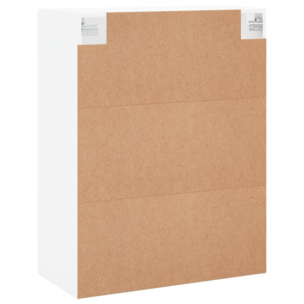 vidaXL Wandschrank, Hängeschrank mit 2 Türen 3 Fächern, Wandmontage Badezimmerschrank, Aufbewahrungsschrank für Wohnzimmer Schlafzimmer, Weiß Holzwerkstoff