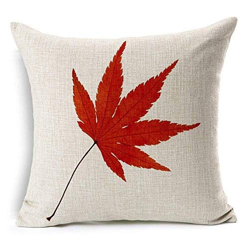 Leioh LEIOH101 Fall Decor Cotton Linen Leaves,Maple Leaf Autumn Decorations Cushion Covers 18 X 18 Inch Sofa Home Decor Throw Pillow Case thumb #3
