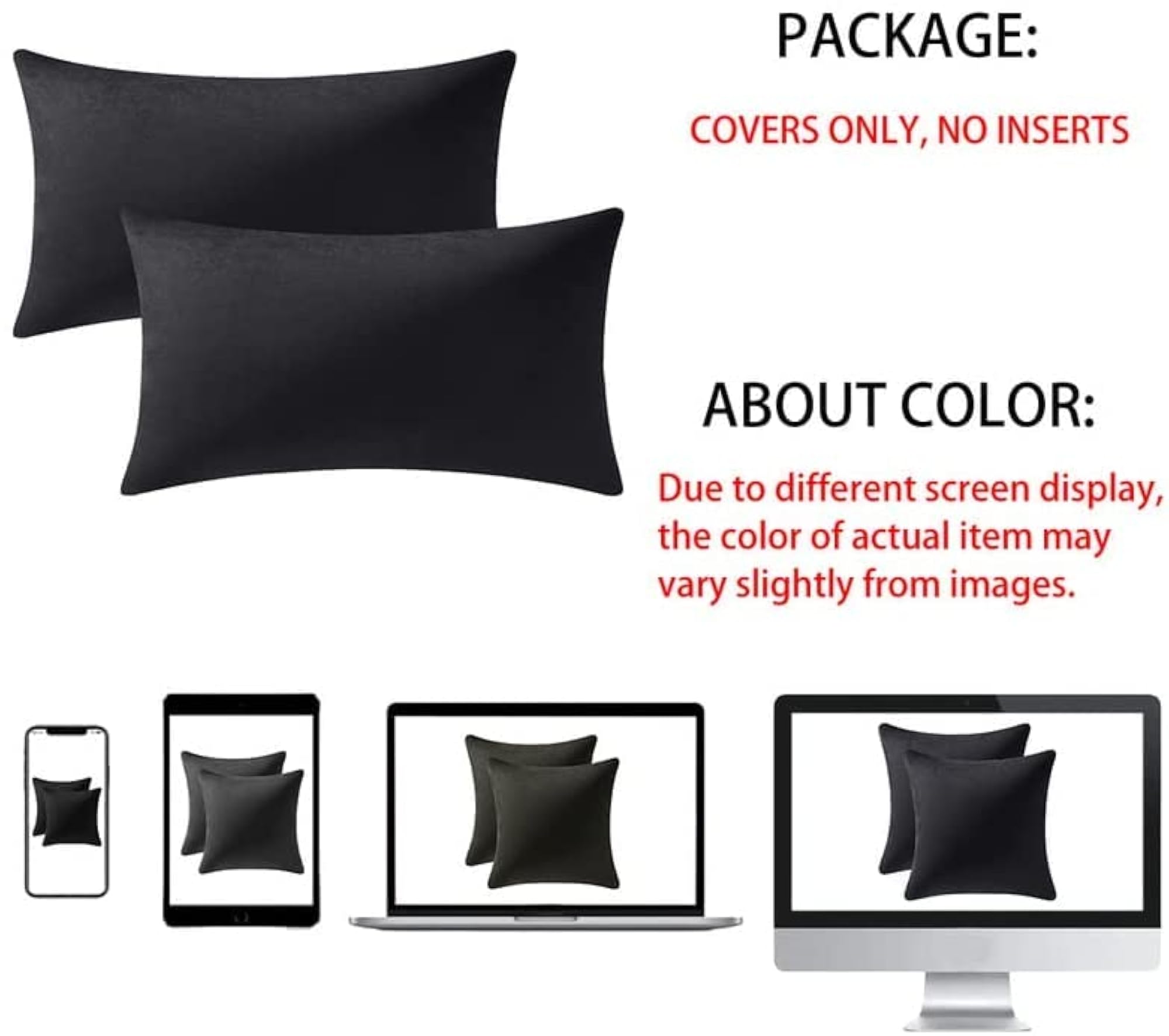 Soft Cozy Velvet Rectangle Decorative Throw Pillow Covers, Size 16x24